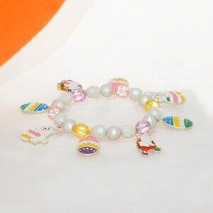 Easter Egg and Bunny Rabbit Charm Bracelet